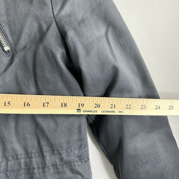 Express Men's Pea Coat Outer Jacket with Hoodie Size Small Gray Utility  - Picture 10 of 12